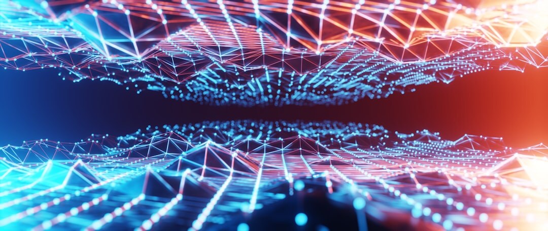 Abstract digital data technology background with screens