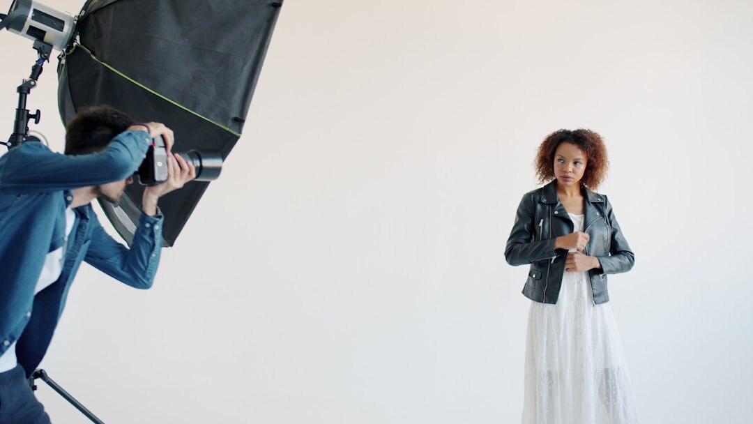 Journalist conducting on-location interview with microphone